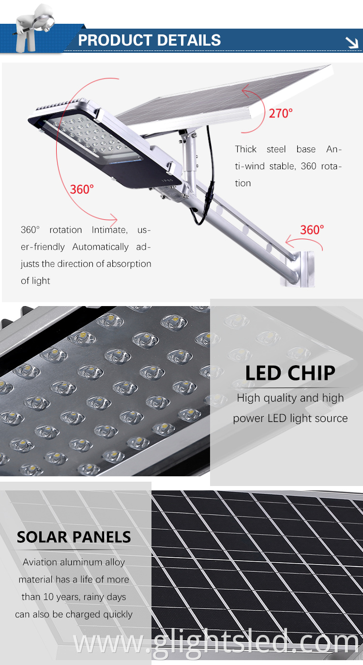 IP66 waterproof outdoor die casting aluminum 60 100 w smd solar led street light